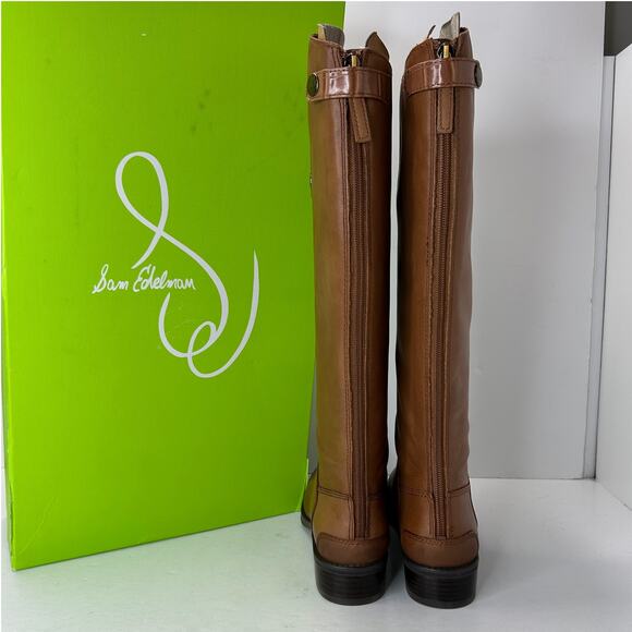 Sam Edelman Penny 2 Knee High Leather Boots Side Zip Whiskey Women's 7M/37 NWB - Picture 4 of 10